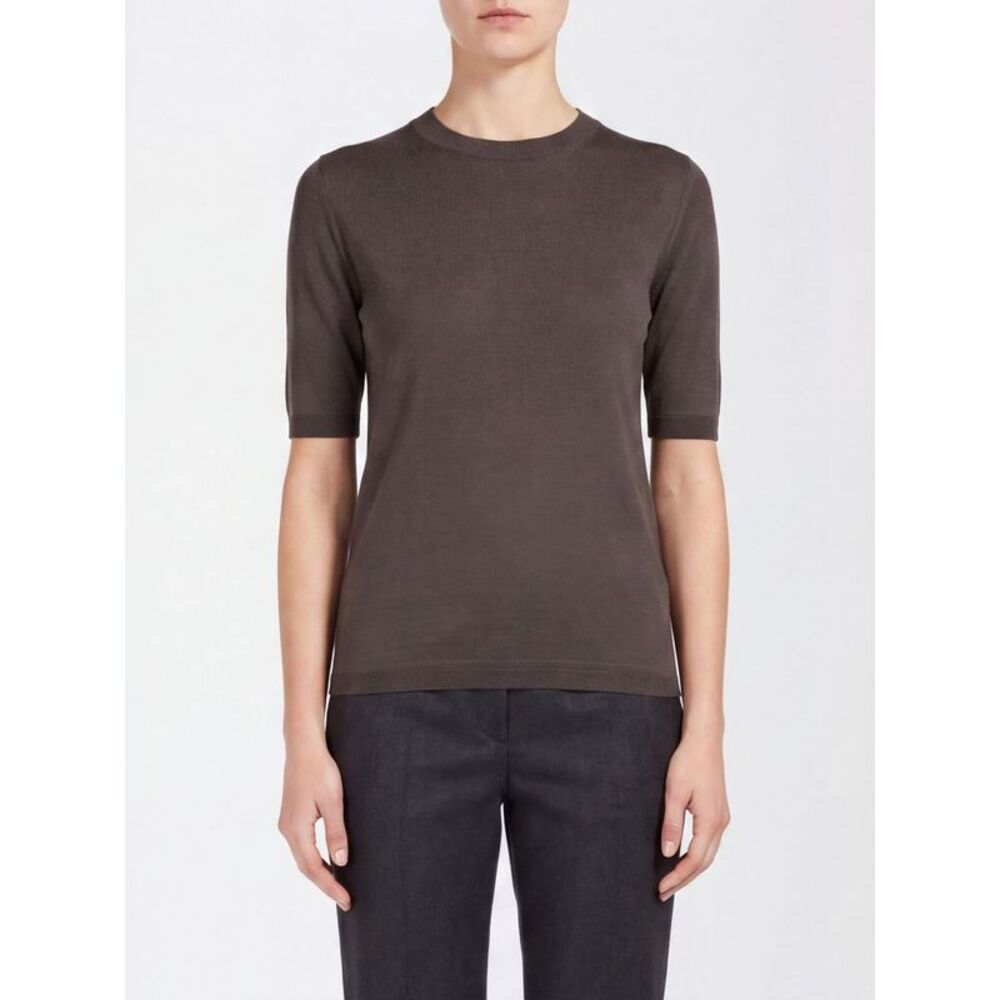 Max Mara Women Short-Sleeved Silk And Cashmere Knit Top Max Mara With Slim Fit